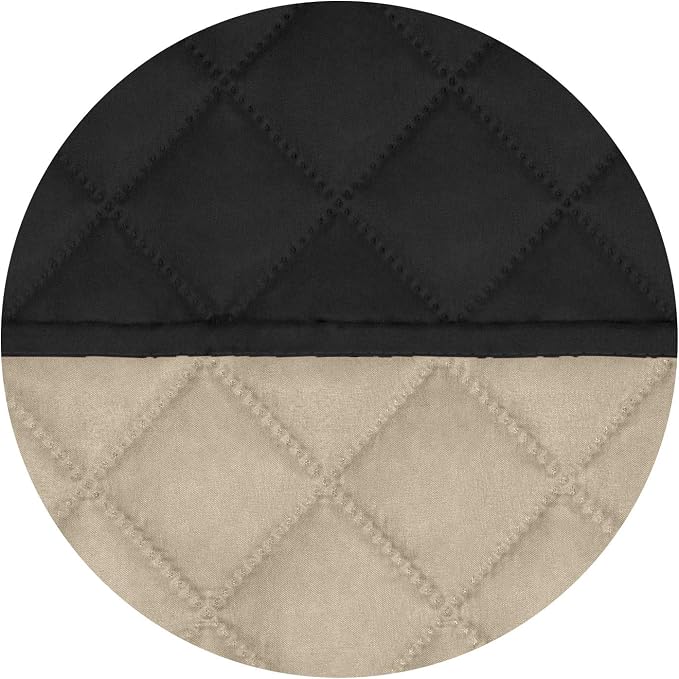 PureFit Reversible Quilted Couch Covers for Dogs Oversized Sofa Cover 78” | Black/Beige, Water Resistant Couch Protector, Washable Pet Couch Cover with Non Slip and Elastic Straps For Kids - Image 5