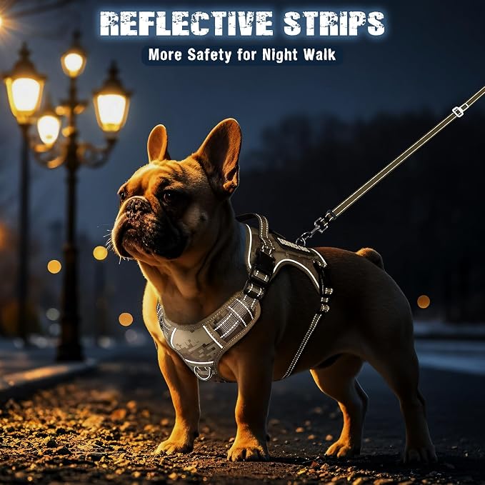 Tactical Service Dog Vest and Leash Set with 10 Patches Camo S | Adjustable No Pull Service Dog Harness for Small Sized Dog with Dog Seat Belt,Reflective Easy Walk for Training Hiking - Image 7