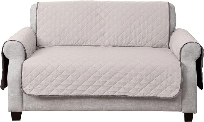 Furhaven Water-Resistant & Reversible Loveseat Cover Protector for Dogs, Cats, & Children - Two-Tone Pinsonic Quilted Living Room Furniture Cover - Gray/Mist, Loveseat - Image 5