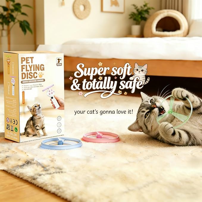 20Pcs Cat Toy Flying Discs, Interactive Cat Fetch Toy for Indoor Cats, Chasing Hunting Training Toys for Kittens & Adult Cats（20Pcs） - Image 5