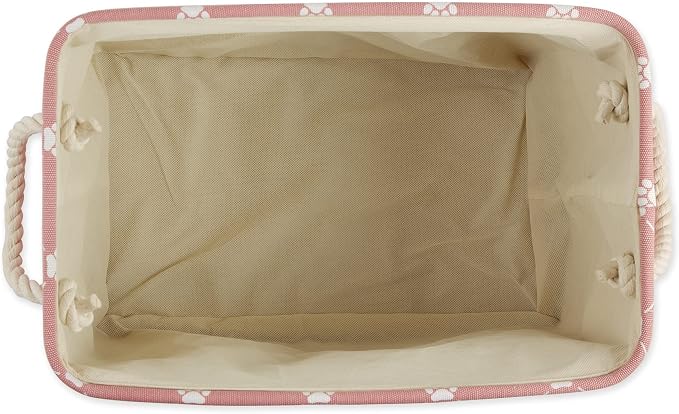 Bone Dry Pet Storage Paw and Bone, Trellis Collection, Medium Rectangle, 16x10x12, Rose - Image 2