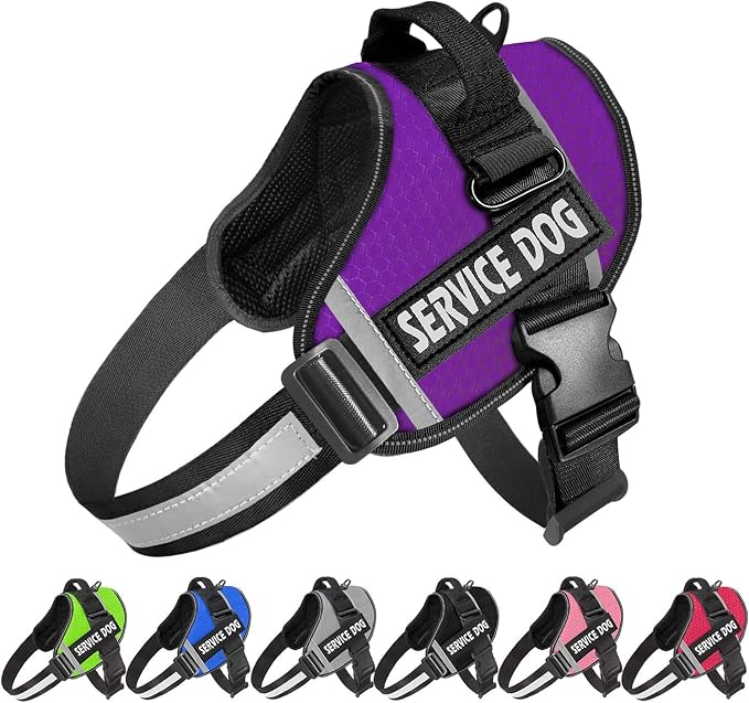 JSXD Dog Harness,No-Pull Service Dog Harness with Handle Adjustable Outdoor Pet Dog Vest 3M Reflective Nylon Material Vest for Breeds,Easy Control for Small Medium Large Dogs by JSXD