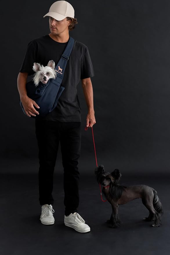 Noah & Paw Dog Sling Carrier for Small Dogs 5-18lb, Dog Sling for Small Dogs and Cats, Dog Carrier with Adjustable Padded Strap, Premium Twill, Lined with Fur, Double Safety Feature, Machine Washable - Image 3