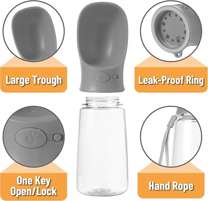 Mr. Pen- Portable Dog Water Bottle, 19 oz, Large | Leak Proof Puppy Water Dispenser with Drinking Feeder for Pets, Outdoor Walking, Hiking, Travel, Not Dishwasher Safe - Image 5