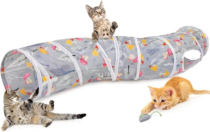 Glittme S-Shape Cat Tunnel, Foldable Cat Tunnels for Indoor Cats | Interactive Bunny Tunnel And Cat Tubes With Crinkle Sounds. Ideal For Kittens, Ferrets And Small Pets To Hide, Play Or Rest by Glittme