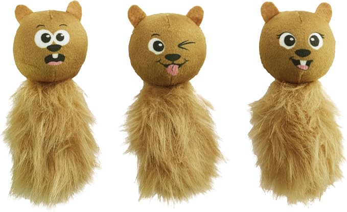 Outward Hound by Nina Ottosson Plush Replacement Chipmunk Toys for Snuffle N' Treat Dog Ball Puzzle - 3 Pack by OutwardHound