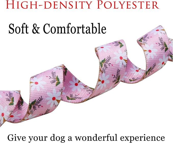 Mihqy Dog Collar for Small Dogs Puppy Cats, Pink White Flower,XS | Neck Fit 7.9"-11.8", Multiple Patterns，4 Sizes for Small Medium Large Dogs, Comfortable for Walks and Outdoor Hikes - Image 5
