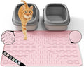 Large Cat Litter Mat, 31.5x23.6 Silicone Trapping Mat Pink | for Kitty Litter Box, Easy Clean, BPA Free Rubber, Center Litter Collection, Easy Pour-Back, Waterproof, Odor-Resistant by OHMO