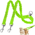 MingXpet 2 Dog Leash, Dog Leash for 2 Dogs, 360° Swivel No Tangle Double Walking Training Leashes for Large Dogs that Pull, Comfortable Shock Absorbing Reflective Bungee, Green by MingXpets