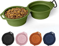 Pup Culture Dual Collapsible Dog Bowls | Silicone Travel Water Bowl for Dogs | Food Grade, No Plastic Rim, Portable Dog Bowl for Food and Water - Easy to Clean | BPA Free and Safe for Your Pup-Green by PupCulture