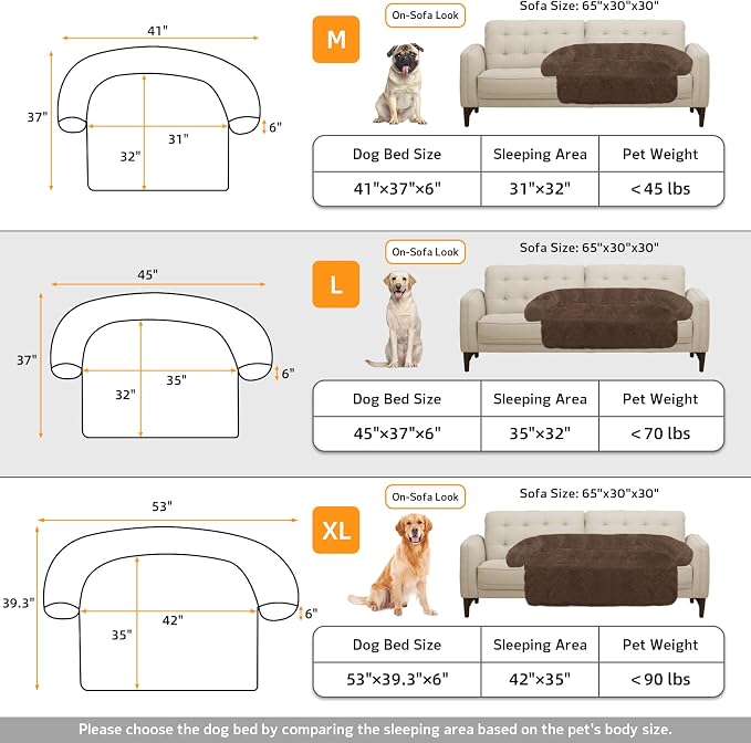 GGIB Calming Dog Bed Fluffy Plush Dog Mat for Furniture Protector with Removable Washable Cover for Large Medium Small Dogs and Cats (Large, Coffee) - Image 5