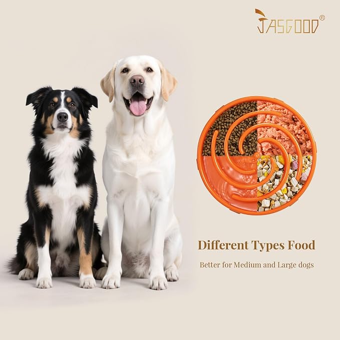 JASGOOD Slow Feeder Dog Bowl - Anti-Gulping, Prevents Bloat & Choking, Healthy Design for Large & Medium Dogs - Image 4