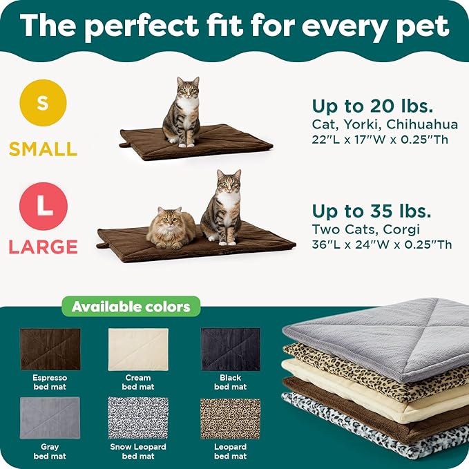 FurHaven ThermaNAP Self Warming Cat Mat, Dog Bed for Crates with Self-Warming Technology for Cozy Rest, Fully Machine Washable, Small, Plush Faux Fur, Gray - Image 6