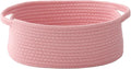 JMvicyroam Small Woven Basket, Empty Gift Basket, Pink/1 Pack | Small Gift Basket, Cotton Rope, 12 x 8 x 42 in, Handles, Includes Ribbon and Bag, Birthday Gift Basket by JMvicyroam