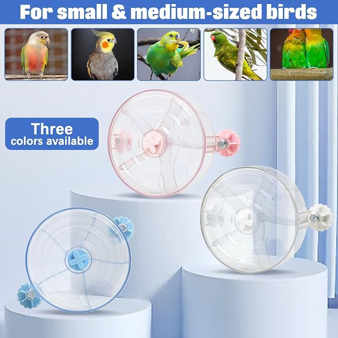 BNOSDM Bird Foraging Toy Creative Feeder Systems with Seed Food Rotating Wheel for Enrichment & Training Parrot Puzzle Toys Ideal for Small and Medium Cockatiel Parakeet Conure(Blue) - Image 8