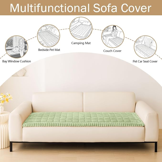 hyha Couch Cover for Dogs, Washable Non Slip Plush Flannel Sofa Protector | Thick Flannel, Anti-Slip Backing, Pet Hair & Scratch Protection, Fits Sofa & Loveseat (27.6" x 88") - Image 3