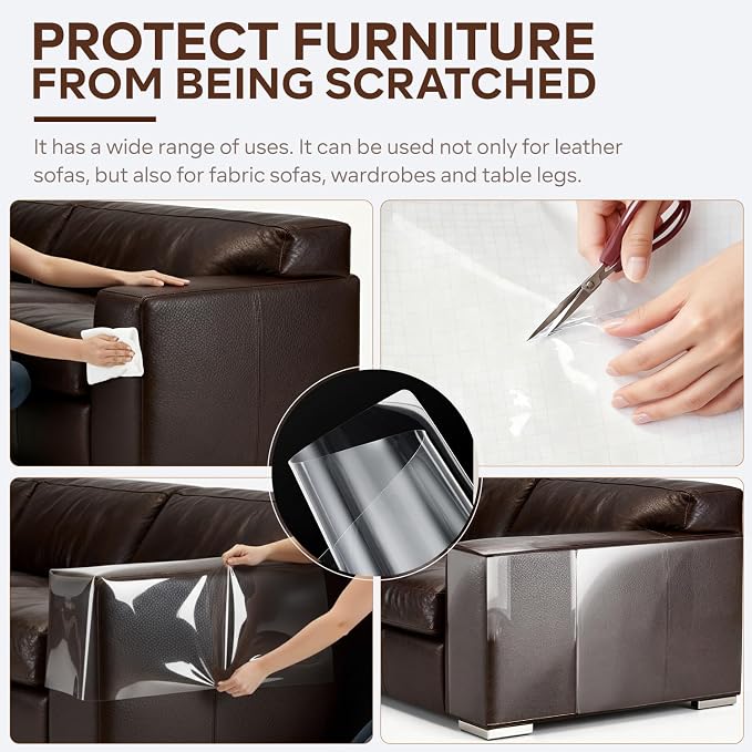 Anti Cat Scratch Furniture Protector for Leather Furniture, Easy-to-Apply & Removable Couch Protector from Cat Claws, Sofa Corner Guard Anti-Scratch Tape for Cats (24 Pack) - Image 7