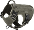 ICEFANG Tactical Dog Harness for Large Dogs,Reflective No Pull Dog Vest | with Control Handle,Adjustable,Front Hook,2 Leash Clips,Soft Padded,MOLLE Panel,Green,Large by ICEFANGDIRECT