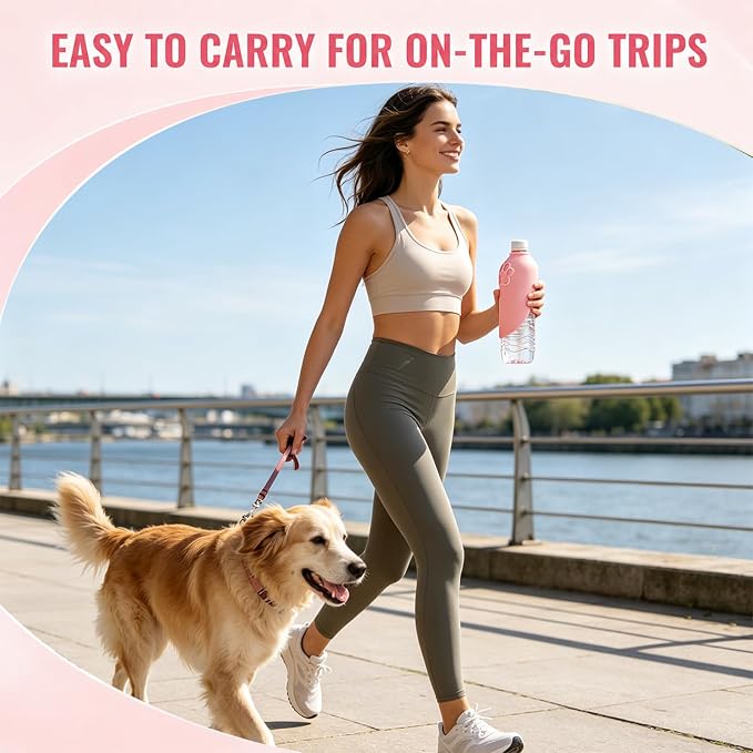 Portable Dog Water Bottle Attachment, Slip-On Pet Water Bowl,Dog Water Bottle for Standard Water Bottles Easy to Install,Leak Proof Outdoor,Pet Water Feeder Bowl - Image 5