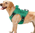 Heavy-Duty Tactical Dog Harness for Large Dogs, No Pull Adjustable Reflective Pet Vest with Molle System, K9 Military-Grade Control for Service Training, Outdoor & 10+ Breeds, Turquoise, Medium by Bruvoalon