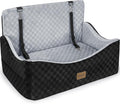 JOEJOY Dog Car Seat for Medium/Large Dogs - Reversible Dual-Sided Travel Dog Car Bed with Memory Foam, Washable Pet Booster Seat for Do gs up to 55 lbs or 2 Small Dogs, 2 Safety Leashes, Grey by JOEJOY