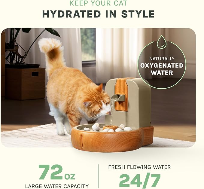 Cat Water Fountain – Eco-Friendly Zen Cat Fountain with Feng Shui Design, Splash-Free, Easy to Clean, Premium Filtration, Water Fountains for Cats Indoor, Great Cat - Image 2