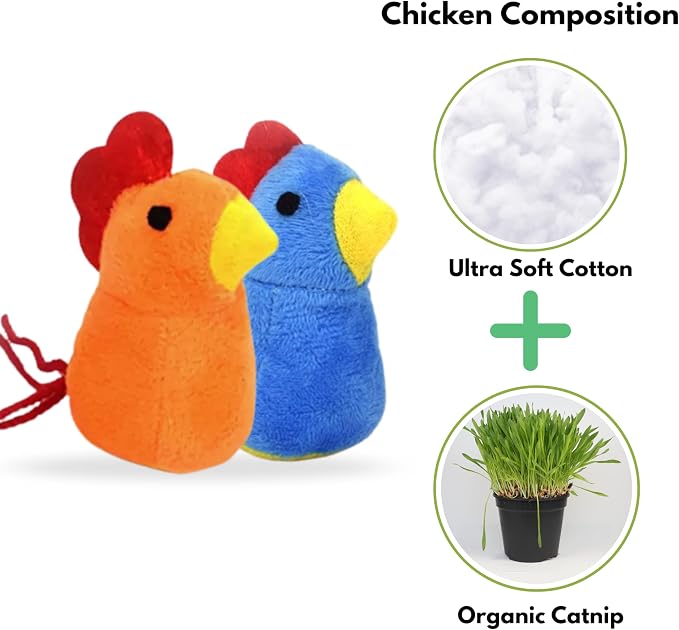 Catnip Cat Toy, 2 Pack Chicken Bird Interactive Chew Kicker Toys, cat Toys for Indoor Cats, Boredom Relief Kitten Exercise, Soft Durable for All Breed - Image 2