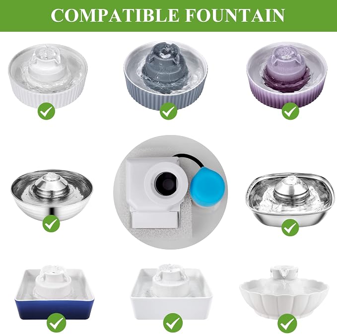 Cepheus 2 Pack Rubber Cap Replacement Compatible with Pagoda Drinking Fountain, Ceramic 360 Pet Fountain - Image 2