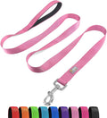 6 FT Reflective Dog Leash for Large Dogs,Pink | Padded Handle,Metal D-Ring,Heavy Duty Nylon Webbing, for Walking & Training by Penseepet