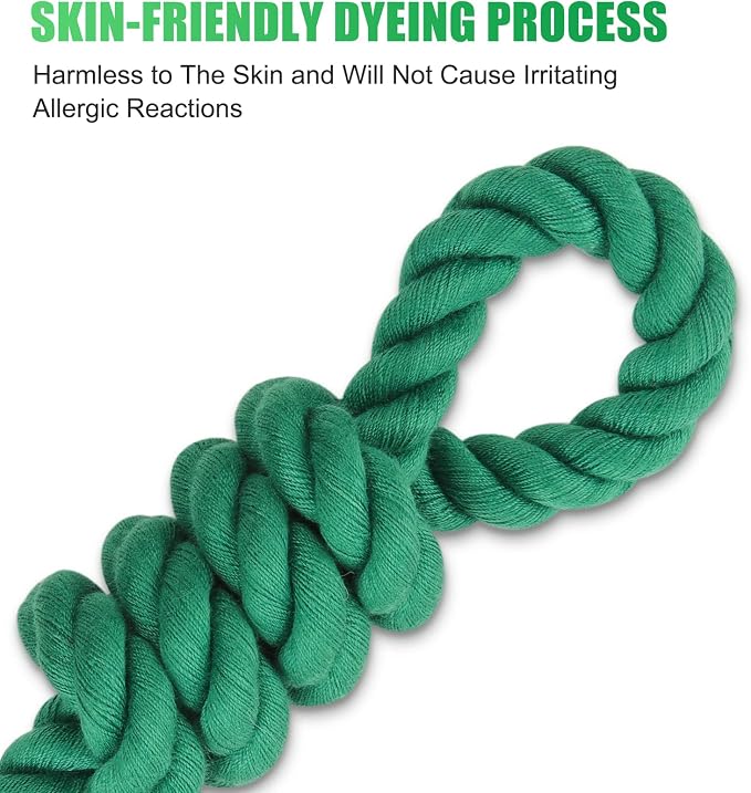 5 FT Handmade Rope Dog Leash for Small Medium and Large Dogs | Soft and Comfortable Grip, New Golden Heavy Duty Metal Clasp, Dark Green - Image 5