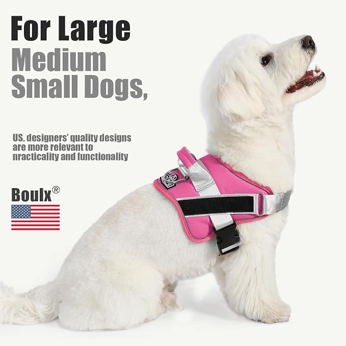 Dog Harness, No-Pull Reflective Dog Vest, Breathable Adjustable Pet Harness with Handle for Outdoor Walking - No More Pulling, Tugging or Choking (Fuchsia, X-Small (Pack of 1)) - Image 4