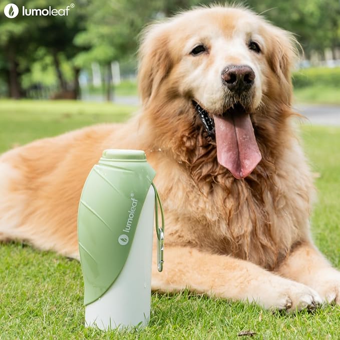 LumoLeaf Insulated Dog Water Bottle 27 oz Stainless Steel - Keep Water Cool or Warm, Portable Pet Water Bowl for Travel, Wide Mouth for Easy Ice Filling & Cleaning (Green, 27 oz) - Image 8