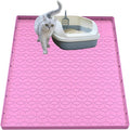 Cat Litter Mat, Silicone Large Cat Mat for Litter Box - 28x22 in, Waterproof & Non-Slip, Durable & Easy Clean, Pink by Jacooxi