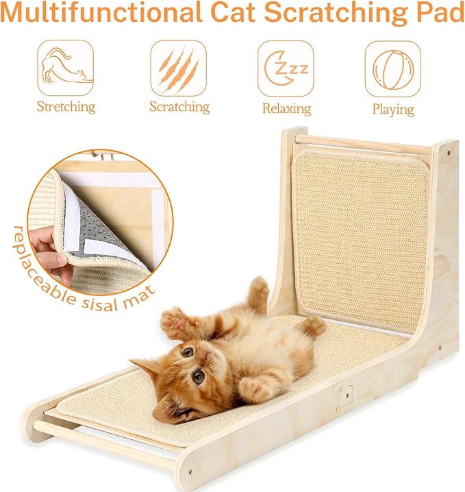 L-Shaped Sisal Cat Scratcher Pad - Indoor Cat Scratching Board & Furniture Protector - Image 4