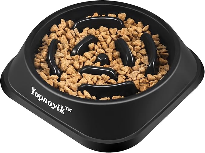 Slow Feeder Dog Bowls for Medium Dogs & Cats | Non-Slip Base, Anti-Choking Design, Reduces Bloating & Overeating, Easy to Clean, 1.5-2 Cups by Yopnoyik