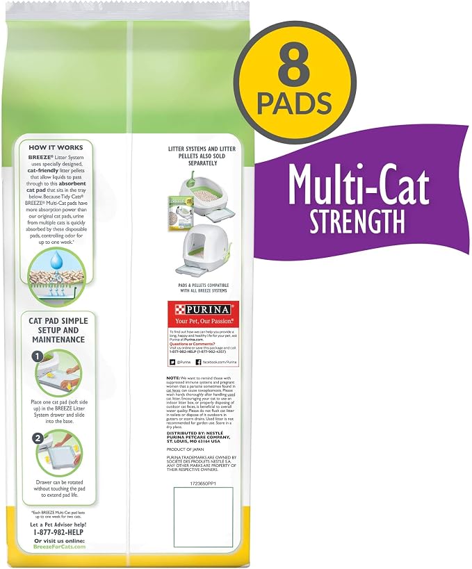 Purina Tidy Cats Cat Litter Breeze Pads Refill Pack Multi Cat Litter Pads - 8 ct. Bag - Image 2