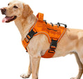 Heavy-Duty Tactical Dog Harness for Large Dogs, No Pull Adjustable Reflective Pet Vest with Molle System, K9 Military-Grade Control for Service Training, Outdoor & 10+ Breeds, Orange, Medium by Bruvoalon