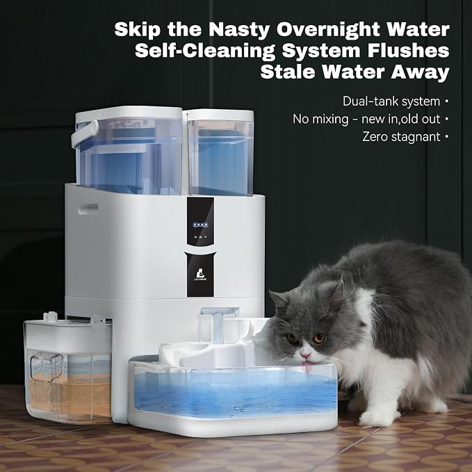 Automatic Cat Water Fountain 10L/338 oz Self Filling, Pet Drinking Fountains Dogs, Smart Bowl 5G WiFi Filtered Water Dispenser Easy Cleaning Oxygen-Rich, Wastewater Separate, No Slime, Quiet - Image 4