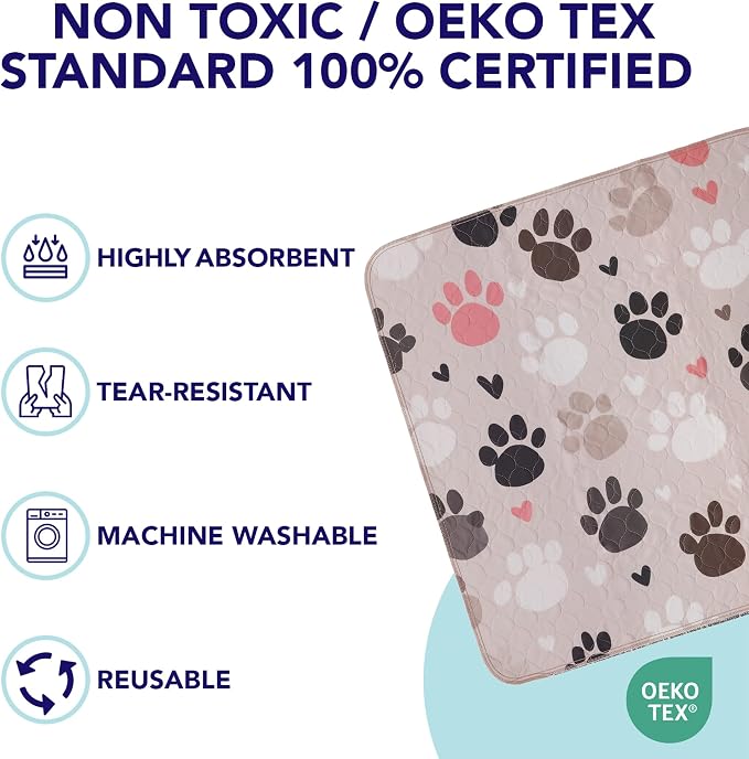 PUPIBOO Washable Pee Pads for Dogs and Cats - Super Absorbent Reusable Puppy Training Pads - 100% Waterproof, Leak-Proof & Non-Slip Whelping Pads for Pet Housebreaking - Image 3
