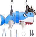 Dog Grooming Hammock for Small Dogs Cats, Cute Shark Design Dog Hanging Harness for Nail Trimming/Clipping, Pet Sling with Grooming Kit and Thick Neck Support & Strap Restraint Claw Care, M by Cherishelt
