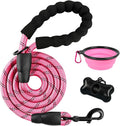 BARKBAY Dog Leashes for Large Dogs Heavy Duty Dog Leash 4/5/6 FT with Comfortable Padded Handle and Highly Reflective Threads for Medium Large Dogs Walking Training Running (5FT-1/2'',Pink) by BARKBAY