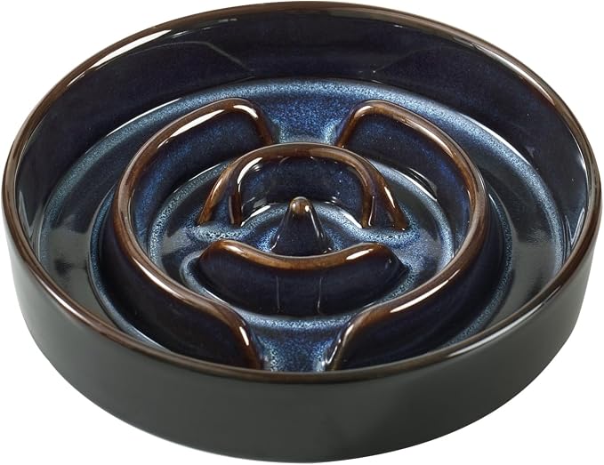 Havniva Ceramic Slow Feeder Dog Bowls, Dog Bowl Slow Feeder | 1.6 Cups Dog Slow Feeding Bowls for Medium Dogs, Puzzle Dog Food Bowls for Fast Eater, Pet Slow Feeding Dish, Non-Slip by Havniva
