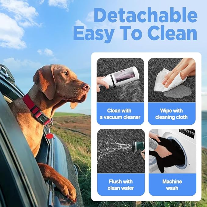 MYJAQI Back Seat Extender for Dogs, Hard Bottom Dog Car Seat Cover | 100% Waterproof PU Leather, Holds 400lbs, Scratch Proof and Anti Slip Dog Hammock for Car, Mesh Window & Dog seatbelt - Image 7