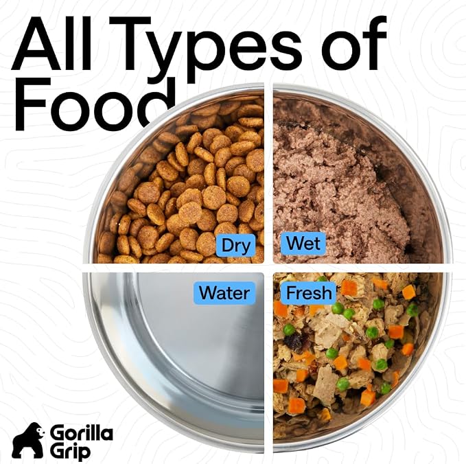 GORILLA GRIP Dog Bowls, Food Grade Stainless Steel, Set of 2, 6 Cup, Black | 304 Stainless Steel Pet Feeding Bowls Hold 48 fl oz Each, Dishwasher Safe, Rust Resistant, BPA Free Rubber Base - Image 7