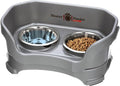 Neater Pet Brands Neater Feeder Deluxe Mess Proof Cat Bowls Elevated, Made in USA, No Spill Raised Bowls for Indoor Cats, Stainless Steel Food and Water Bowl Set, Pet Dish Feeding Station, Gunmetal by NeaterPetBrands