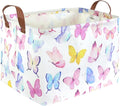 Rectangular Butterfly Basket,Girls Basket, Foldable waterproof cute storage basket,Kids Storage Bin,Toy gift Organizer,Girls Room Decor,Butterfly Room Decor,Gift Box(Colorful Butterflies) by FXOCSHE