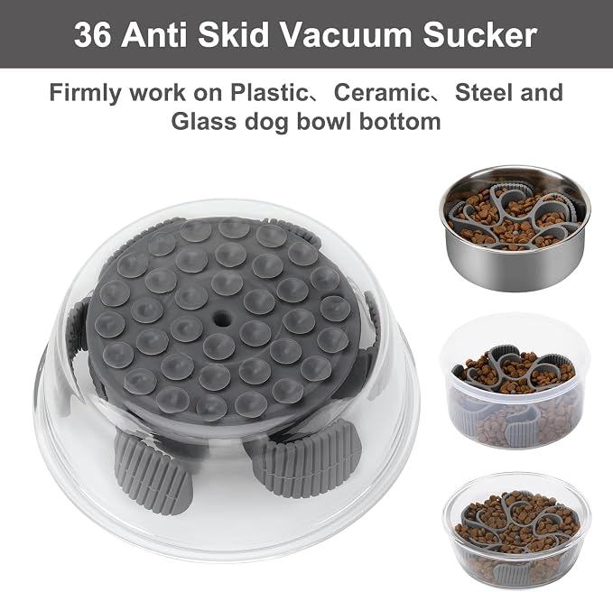 Dog Slow Feeder Bowls Silicone Spiral Pet Food Feeder Insert to Slow Eating | Durable Non-skid Compatible with Stainless Steel, Glass & Ceramic Slow Feeder Dog Bowls for Small Medium Large Breed Dogs - Image 5