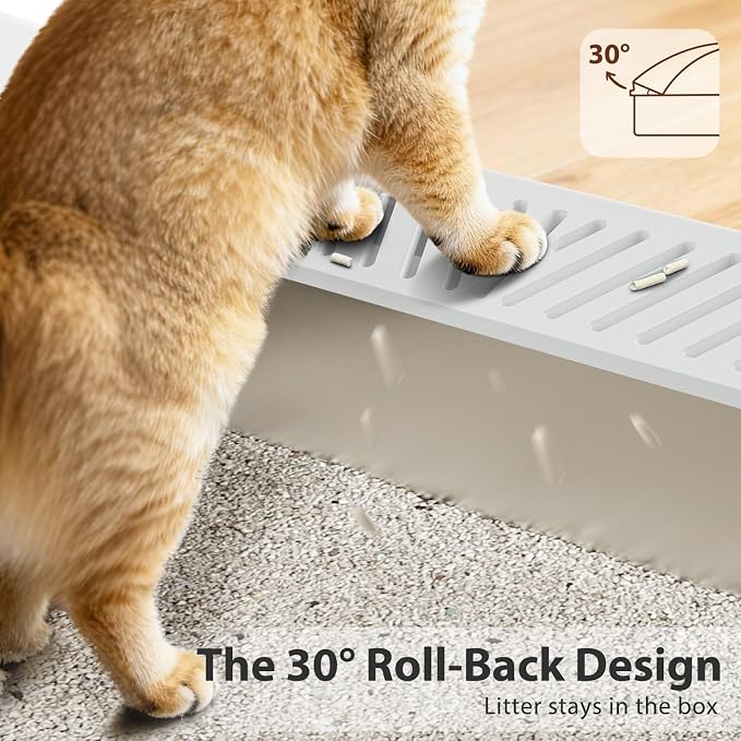 AIPERRO Stainless Steel Litter Box | Metal Kitty Litter Box with Lid | High Sided, Low Entry for Small Cats or Injured Cats | Bunny Litter Boxes | Odor-Free & Non-Stick | Includes Litter Cat Scoop - Image 3