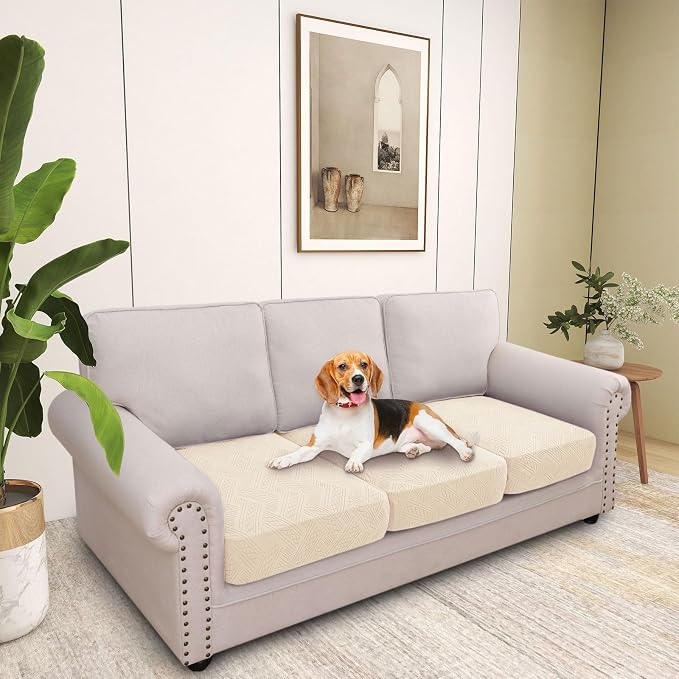 hyha Individual Couch Cushion Covers, Sofa Seat Cushion Covers Washable | Stretch Dog Couch Cover, Elastic Bottom, Anti-Slip Furniture Protector, Ideal For Pets & Kids, Durable Sofa Slipcover, 3 Pcs - Image 7