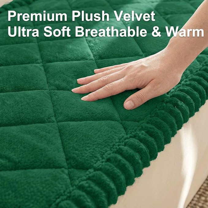 Smiry Non Slip Couch Cover for Dogs, Fuzzy Plush Pet Sofa Protector | Washable Furniture Cover for Large Dogs & Cats, Scratch & Dirt Resistant, For 2 Cushion Couch, Turquoise, 27.6"x47" - Image 5